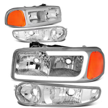 Load image into Gallery viewer, DNA Headlights for GMC Yukon (2000-2006) Yukon XL 1500 (2001-2006) with C-Shaped LED DRL and Black or Chrome Housing Alternate Image