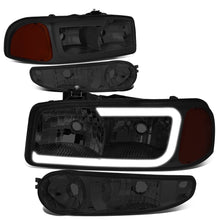 Load image into Gallery viewer, DNA Headlights for GMC Yukon (2000-2006) Yukon XL 1500 (2001-2006) with C-Shaped LED DRL and Black or Chrome Housing Alternate Image