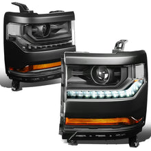 Load image into Gallery viewer, DNA Projector Headlights Chevy Silverado 1500 (16-19) Black w/ LED DRL Alternate Image
