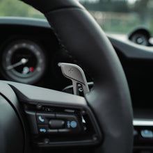 Load image into Gallery viewer, JQ Werks Madtrace Clubsport Magnetic Paddle Shifters for Porsche 991 / 982 / 992 / 971 / 958 / 95B / PO536 Carbon Fiber / Black or Gunmetal Aluminum Alternate Image