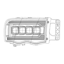 Load image into Gallery viewer, AlphaRex LED Projector Headlights Dodge Ram (02-05) [3D Ice-Cube LED - NOVA Series w/ DRL] Black / Chrome / Jet Black Alternate Image