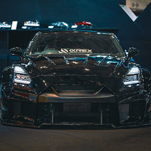Load image into Gallery viewer, AlphaRex LED Projector Headlights for Nissan GT-R R35 (2009-2025) Nova Series with Sequential Signal - Alpha Black / Black Alternate Image