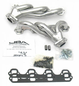 JBA Shorty Headers Ford Super Duty 5.0L V8 (87-95) CARB/Smog Legal 1 1/2" Stainless - Raw or Silver Ceramic Coating