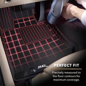 3D MAXpider Floor Mat Honda Ridgeline (17-23) All-Weather Kagu Series Black - Front / Second / Third  Row