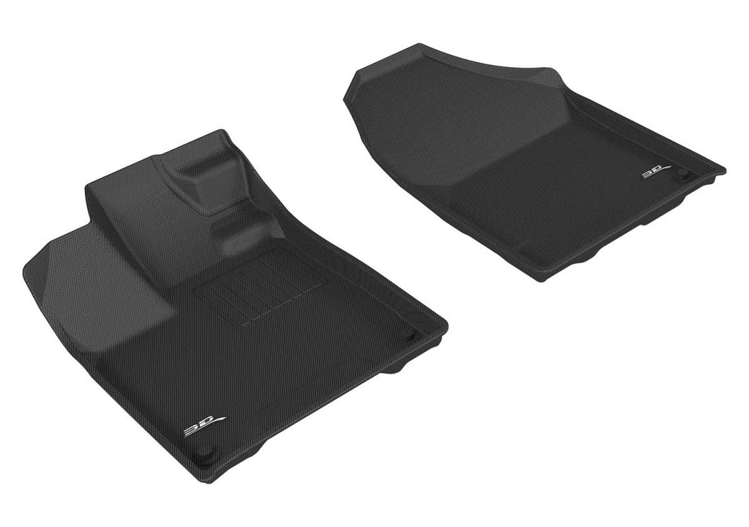 3D MAXpider Floor Mats Honda Pilot 8 Seater (16-22) All-Weather Kagu Series Black - Front / Second / Third  Row