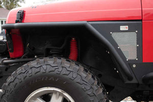 Fishbone Offroad Tube Fenders Jeep Wrangler TJ (97-06) [Front w/ Hex-Mesh Panels] Black Textured