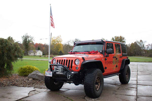 Fishbone Offroad Hi-Lift Jack Mount Jeep Wrangler JK/JL (07-23) [Hood Mounted] Black Powder Coated Stainless Steel