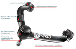 Freedom Offroad Control Arms Chevy Colorado Z71 LT Exc. ZR2 (21-22) 2-4" Lift/ Front Upper