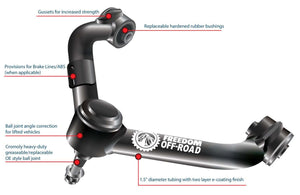 Freedom Offroad Control Arms Toyota Tacoma (96-04) 2-4" Lift/ Front Upper