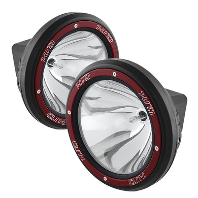 Spyder Fog Lights 7 Inch HID 4x4 Black/Red Housing w/ Wiring & Switch- Chrome