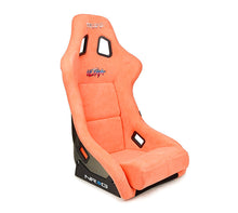 Load image into Gallery viewer, Orange racing seat with 'NRG' branding on a white background Alternate Image