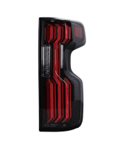 Load image into Gallery viewer, Attica 4x4 LED Tail Lights for Chevy Silverado 1500 (2019-2026) Gloss Black with Smoked Bars &amp; Sequential Turn Signals - Default Title Alternate Image