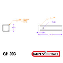Load image into Gallery viewer, Gen-Y Hitch Weld-On Receiver Tube - 2.0" / 2.5" / 3.0" Receiver - 2" Receiver / 5.5" Alternate Image