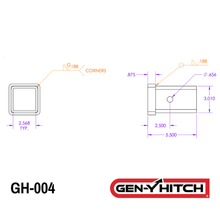 Load image into Gallery viewer, Gen-Y Hitch Weld-On Receiver Tube - 2.0" / 2.5" / 3.0" Receiver - 2" Receiver / 5.5" Alternate Image