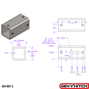 Gen-Y Hitch Bolt-On Reducer Sleeve - 2.5" to 2" or 3" to 2.5" Receiver