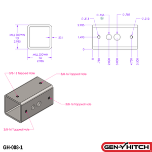 Gen-Y Hitch Bolt-On Reducer Sleeve - 2.5" to 2" or 3" to 2.5" Receiver