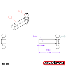 Load image into Gallery viewer, Gen-Y Hitch Ball Mount - Single / Dual / Extended Dual Ball - Single / 2" Receiver (10K) Alternate Image