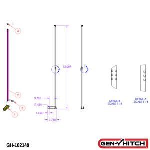 Gen-Y Hitch Flag Pole - 2.0" or 2.5" Receiver