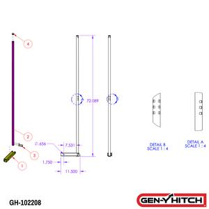 Gen-Y Hitch Flag Pole - 2.0" or 2.5" Receiver