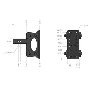 Gen-Y Hitch The Boss Torsion-Flex 16K or 21K Drop Hitch (2.0" / 2.5″ / 3" Shank) [Pintle Plate] 5.5" / 6.5" / 12.5" / 15" Drop