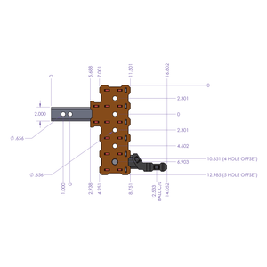 Gen-Y Hitch Phantom-X 7K Drop Hitch (2" Hollow Shank) 4.5" or 7" Offset Drop