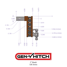 Load image into Gallery viewer, Gen-Y Hitch Mega Duty 32K Drop Hitch (2.5" or 3" Shank) 3″ Rise, 6″ Drop / 3″ Rise, 9″ Drop / 3″ Rise, 12″ Drop - 2.5" Hitch / 3″ Rise/ 6″ Drop / Hitch &amp; Dual-Ball Alternate Image