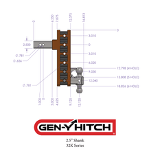 Load image into Gallery viewer, Gen-Y Hitch Mega Duty 32K Drop Hitch (2.5" or 3" Shank) 3″ Rise, 6″ Drop / 3″ Rise, 9″ Drop / 3″ Rise, 12″ Drop - 2.5" Hitch / 3″ Rise/ 6″ Drop / Hitch &amp; Dual-Ball Alternate Image
