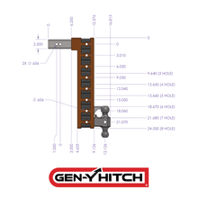 Load image into Gallery viewer, Gen-Y Hitch Mega Duty 21K Drop Hitch (2.5″ Offset Shank) 3″ Rise, 6″ Drop / 3″ Rise, 9″ Drop / 3″ Rise, 12″ Drop Alternate Image