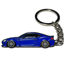 Load image into Gallery viewer, Blue car-shaped keychain on a white background Alternate Image