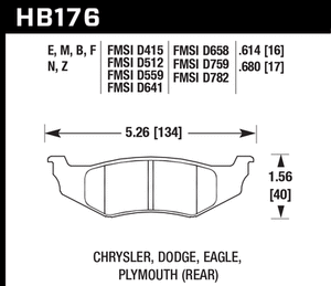 Hawk HPS Brake Pads Chrysler New Yorker (1995-1996) Front or Rear Set