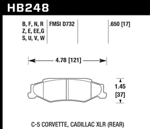 Hawk HPS Brake Pads Corvette C5/C6 (1997-2013) Front or Rear Set
