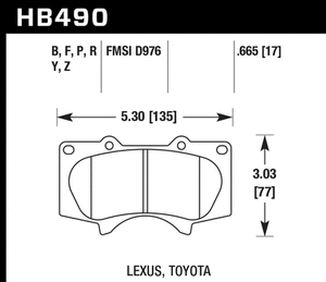 Hawk HPS Brake Pads Lexus GX460 (10-19) GX470 (03-09) Front or Rear