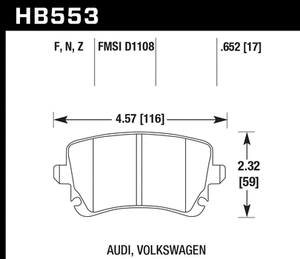 Hawk HPS Brake Pads Audi A8 Quattro (2006-2010) Front or Rear Set