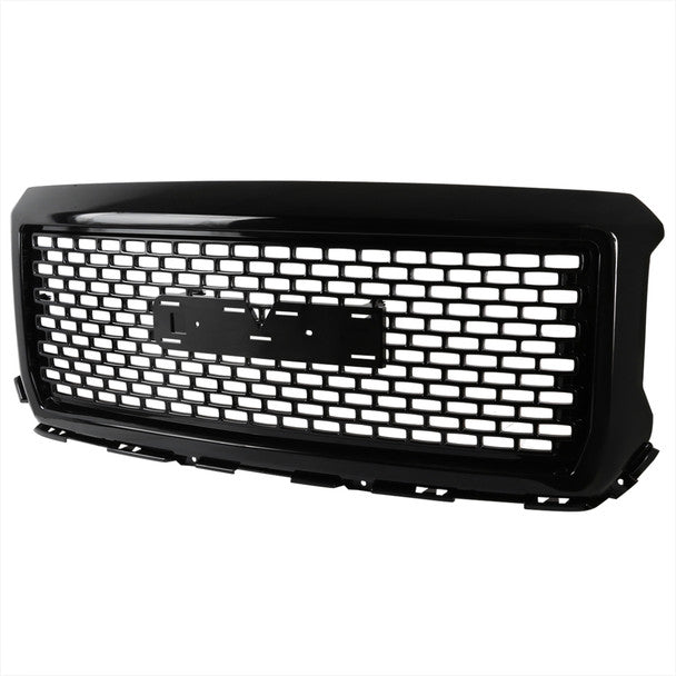 Spec-D Grill GMC Sierra 1500 (2014-2015) Denali Style Square Mesh - Gloss Black