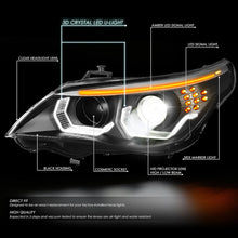 Load image into Gallery viewer, DNA Projector Headlights for BMW E60 528i / 535i / 550i (2008–2010) with LED DRL Halo Switchback Signal - Chrome or Black Housing Alternate Image