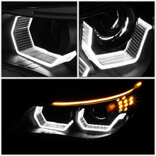 Load image into Gallery viewer, DNA Projector Headlights for BMW E60 528i / 535i / 550i (2008–2010) with LED DRL Halo Switchback Signal - Chrome or Black Housing Alternate Image