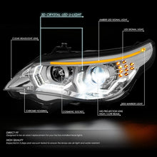 Load image into Gallery viewer, DNA Projector Headlights for BMW E60 528i / 535i / 550i (2008–2010) with LED DRL Halo Switchback Signal - Chrome or Black Housing Alternate Image