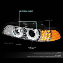 Load image into Gallery viewer, DNA Projector Headlights for BMW E39 540i / 528i / M5  (1996–2003) Crystal Style with LED DRL Halo - Chrome or Black Housing Alternate Image