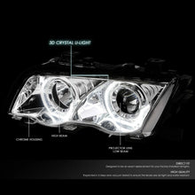 Load image into Gallery viewer, DNA Projector Headlights for BMW E46 325i / 330i / 328i (1999–2001) Crystal Style with LED DRL Halo - Chrome or Black Housing Alternate Image