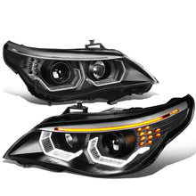 Load image into Gallery viewer, DNA Projector Headlights for BMW E60 530i / 550i / 525i (2004–2007) Crystal Style with LED DRL Halo - Chrome or Black Housing Alternate Image