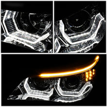 Load image into Gallery viewer, DNA Projector Headlights for BMW E60 530i / 550i / 525i (2004–2007) Crystal Style with LED DRL Halo - Chrome or Black Housing Alternate Image