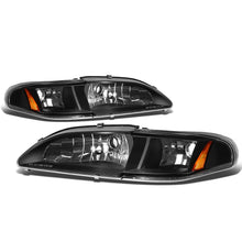 Load image into Gallery viewer, DNA Projector Headlights Ford Mustang SN95 (1994-1998) OE Style w/ Black or Chrome Housing - Black / Clear Lens / Amber Alternate Image