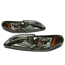 Load image into Gallery viewer, DNA Projector Headlights Ford Mustang SN95 (1994-1998) OE Style w/ Black or Chrome Housing - Chrome / Smoke Lens / Amber Alternate Image