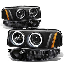Load image into Gallery viewer, DNA Projector Headlights for GMC Yukon / Yukon XL Denali (2001-2006) with LED Halo DRL and Black or Chrome Housing Alternate Image