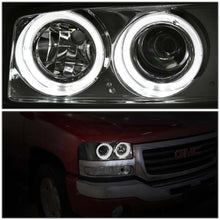 Load image into Gallery viewer, DNA Projector Headlights for GMC Yukon / Yukon XL Denali (2001-2006) with LED Halo DRL and Black or Chrome Housing Alternate Image
