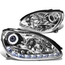 Load image into Gallery viewer, DNA Projector Headlights for Mercedes W220 S430 / S500 / S600 (2000-2006) S350 (2006) Black or Chrome Housing with Halo or LED Bar DRL Alternate Image