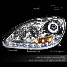 Load image into Gallery viewer, DNA Projector Headlights for Mercedes W220 S430 / S500 / S600 (2000-2006) S350 (2006) Black or Chrome Housing with Halo or LED Bar DRL Alternate Image