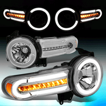Load image into Gallery viewer, DNA Headlights for Toyota FJ Cruiser (2007-2014) with LED DRL Sequential Turn Signal Alternate Image
