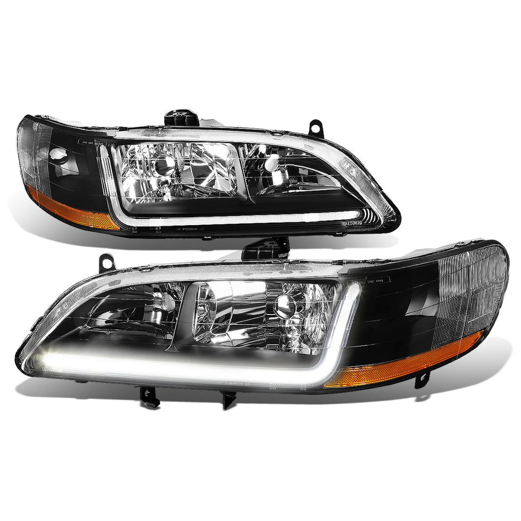 DNA Headlights Honda Accord Coupe / Sedan (98-02) w/ LED DRL - Black / Chrome / Smoke Housing