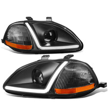 Load image into Gallery viewer, DNA Projector Headlights Honda Civic (96-98) w/ LED DRL - Black / Chrome / Smoke Housing Alternate Image